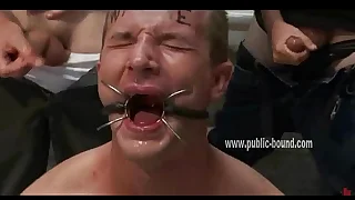 Gay twink fucked deep in his mouth in full nasty deepthroat coition getting t.